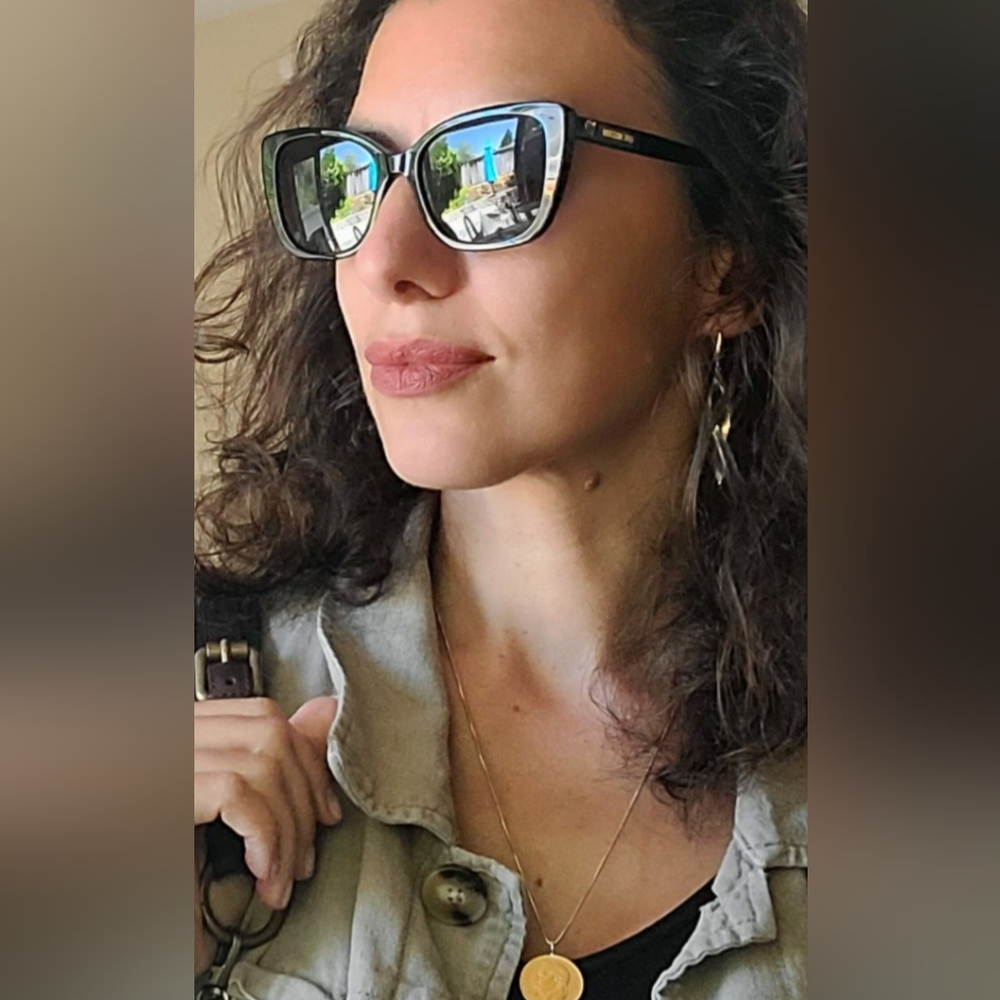 NEW Love Moschino Black Sunglasses with Animal Print Accents